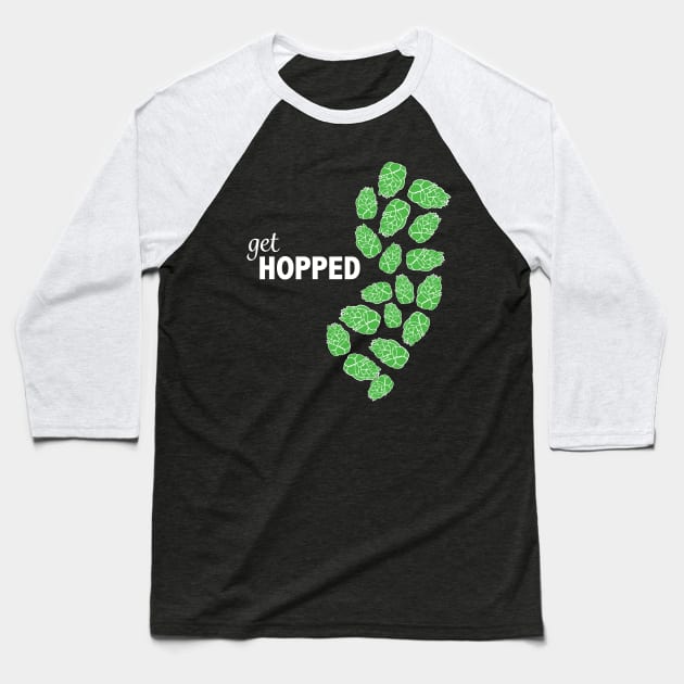 New Jersey Beer - Drink Local NJ Design Baseball T-Shirt by Get Hopped Apparel